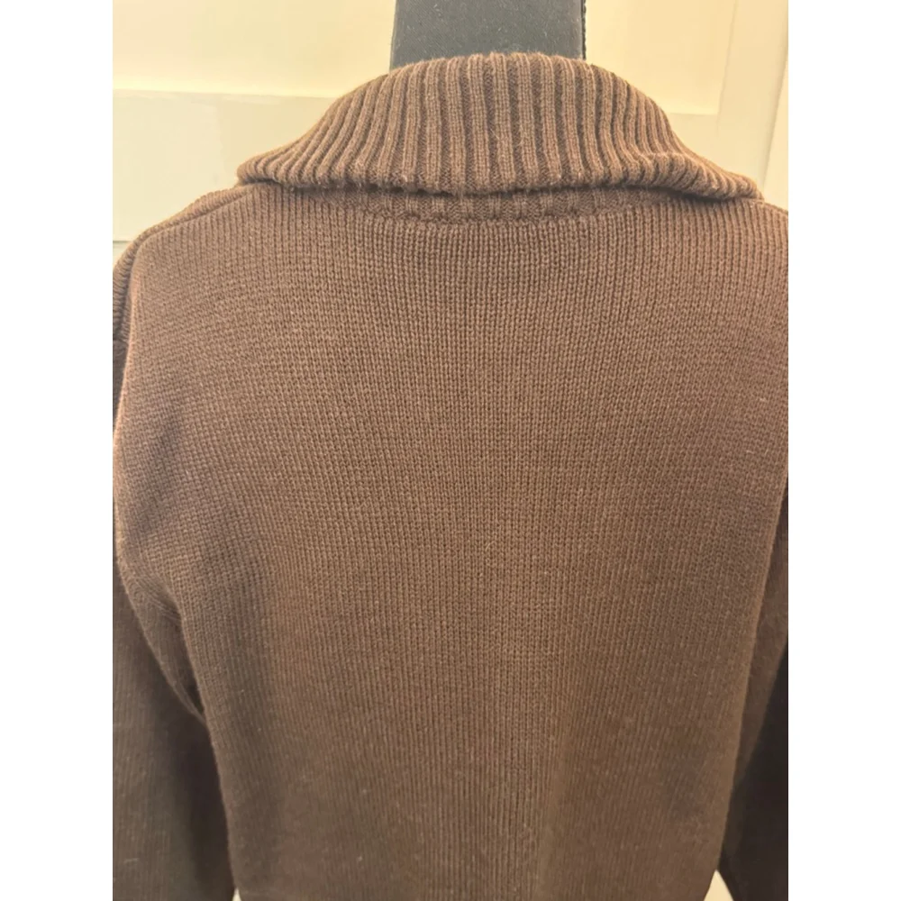 Orvis Mens XL Full Zip Knit Sweater Jacket Brown Classic Collection Cardigan